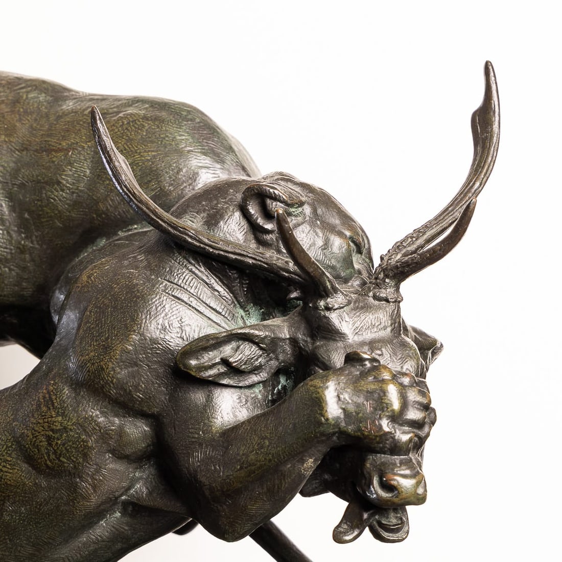 FRENCH BRONZE PANTHER & STAG HUNTING SCENE, ANTOINE-LOUIS BARYE (1796-1875) - 16