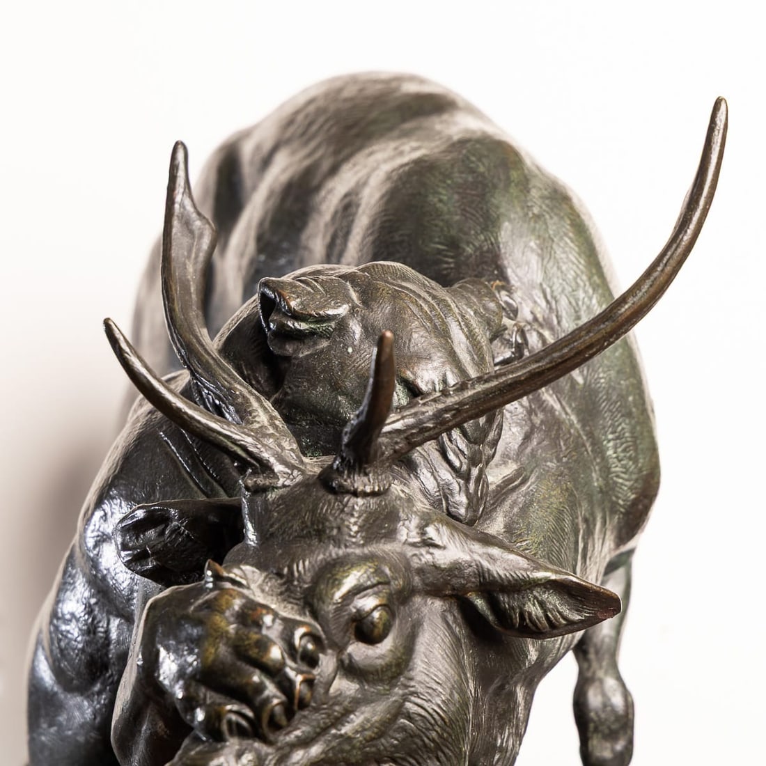 FRENCH BRONZE PANTHER & STAG HUNTING SCENE, ANTOINE-LOUIS BARYE (1796-1875) - 17