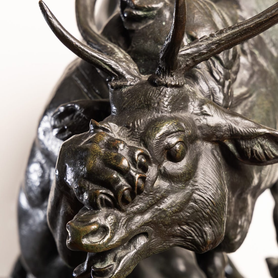 FRENCH BRONZE PANTHER & STAG HUNTING SCENE, ANTOINE-LOUIS BARYE (1796-1875) - 18