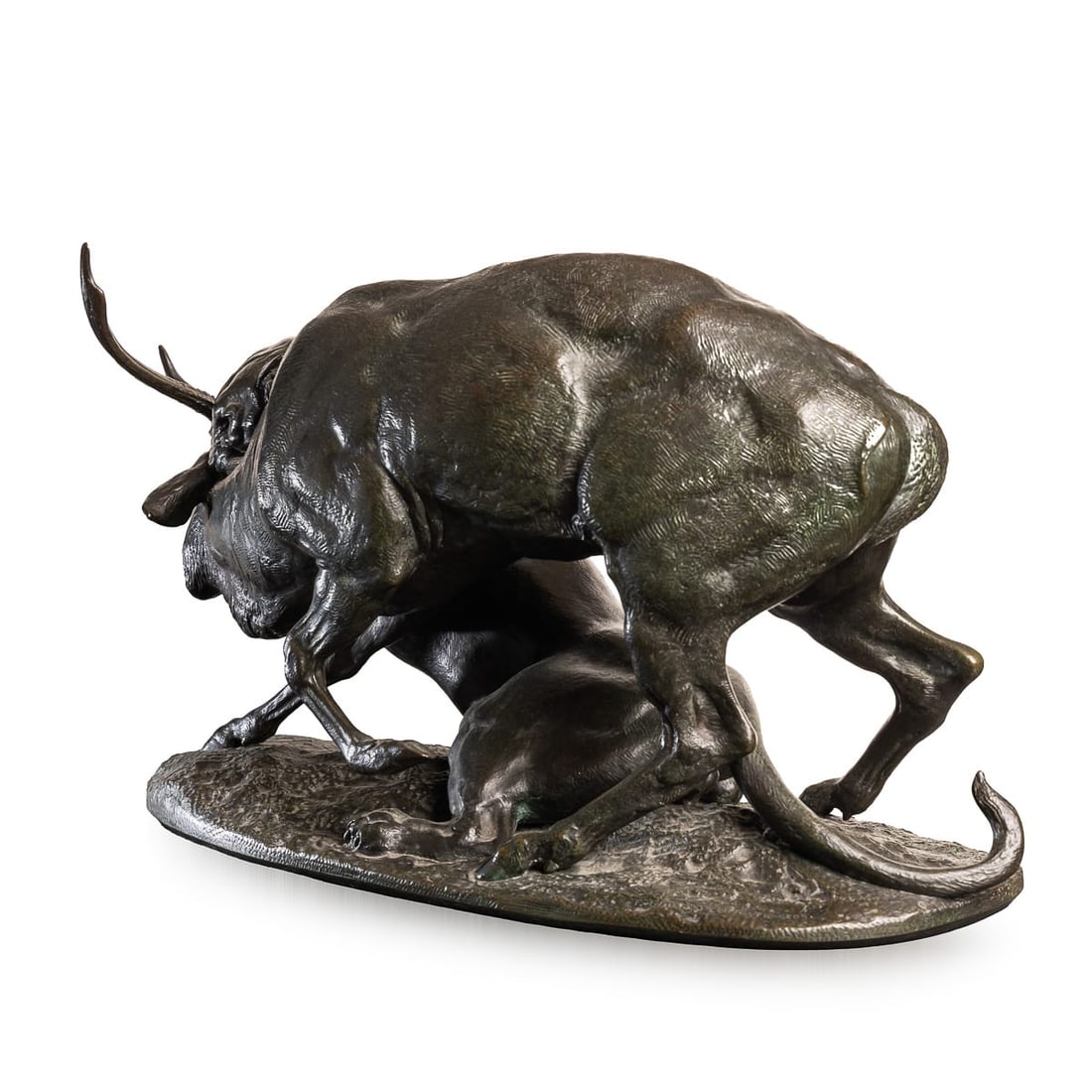 FRENCH BRONZE PANTHER & STAG HUNTING SCENE, ANTOINE-LOUIS BARYE (1796-1875) - 6