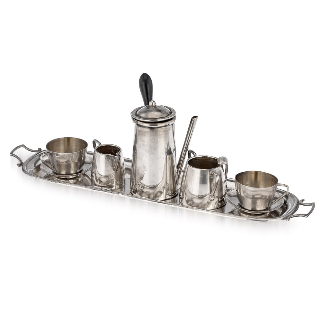ANTIQUE 20thC ENGLISH MINIATURE SOLID SILVER COFFEE SERVICE, BIRMINGHAM c.1912 (1 of 5)