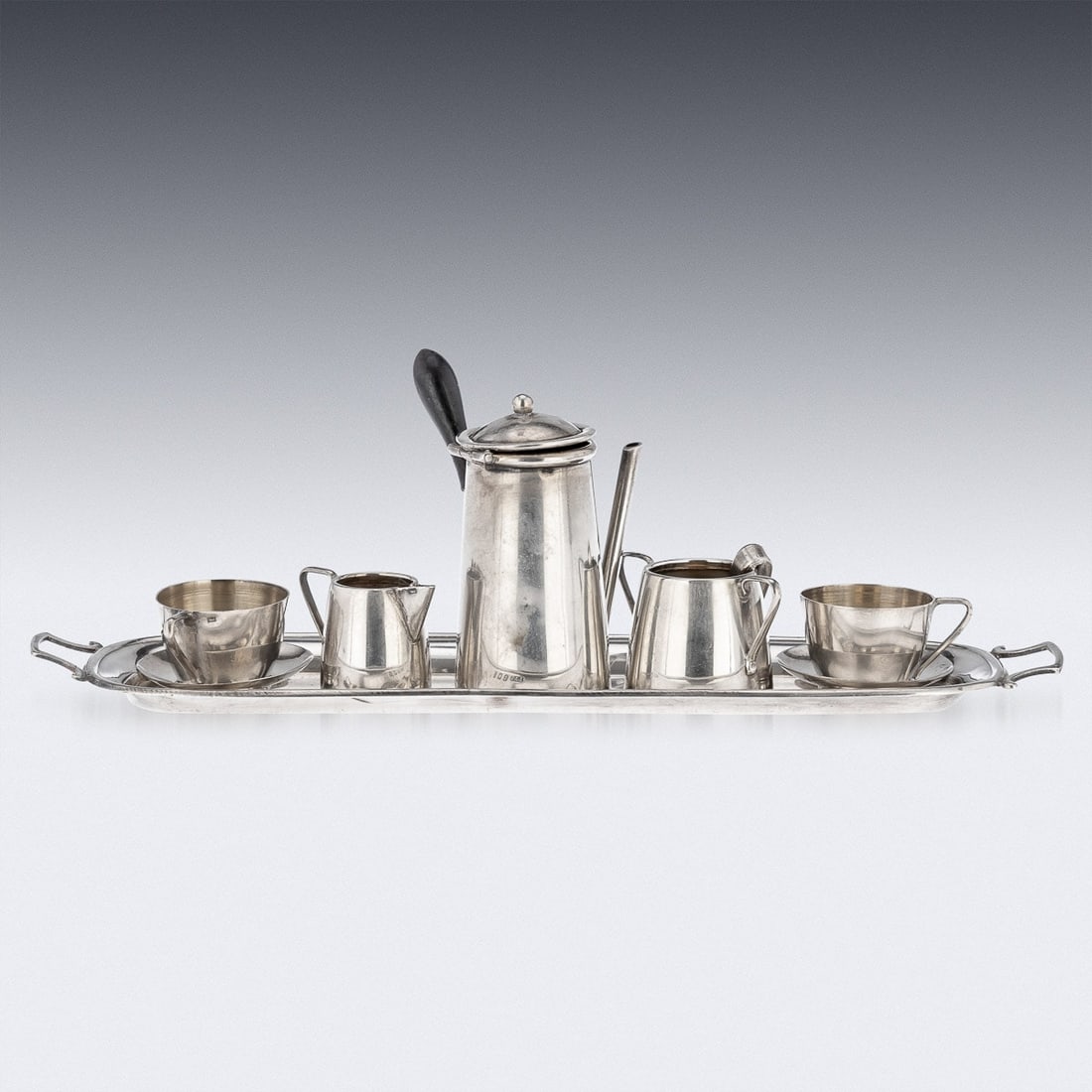 ANTIQUE 20thC ENGLISH MINIATURE SOLID SILVER COFFEE SERVICE, BIRMINGHAM c.1912 - 2