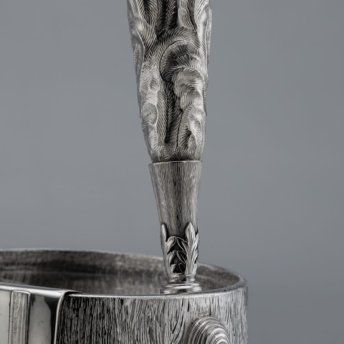 ANTIQUE 20thC EDWARDIAN SOLID SILVER REGIMENTAL TABLE SNUFF MULL, LONDON c.1908 - 10