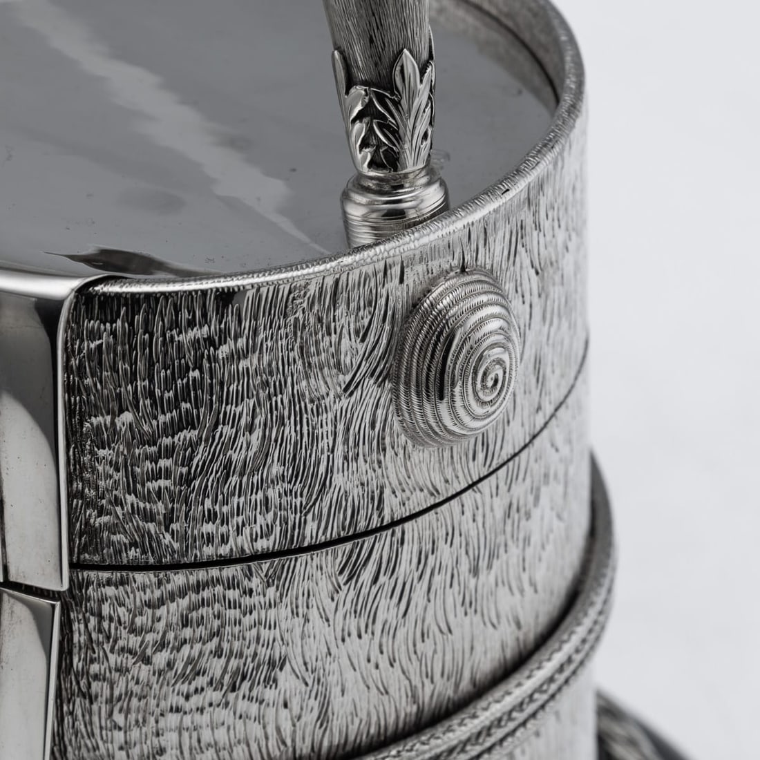 ANTIQUE 20thC EDWARDIAN SOLID SILVER REGIMENTAL TABLE SNUFF MULL, LONDON c.1908 - 11