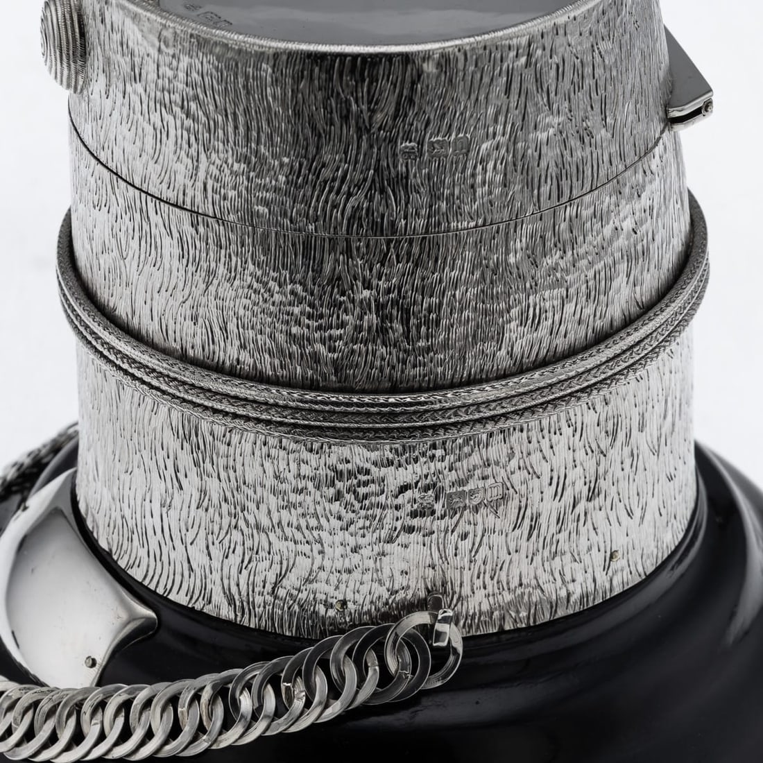 ANTIQUE 20thC EDWARDIAN SOLID SILVER REGIMENTAL TABLE SNUFF MULL, LONDON c.1908 - 15