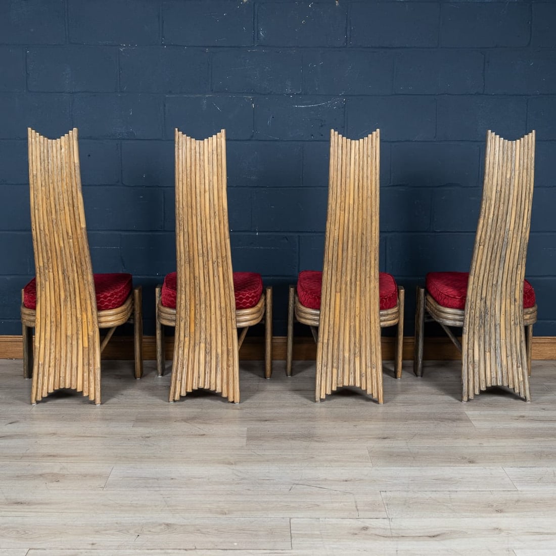 20thC AMERICAN DINING TABLE & FOUR CHAIRS BY MCGUIRE - 5