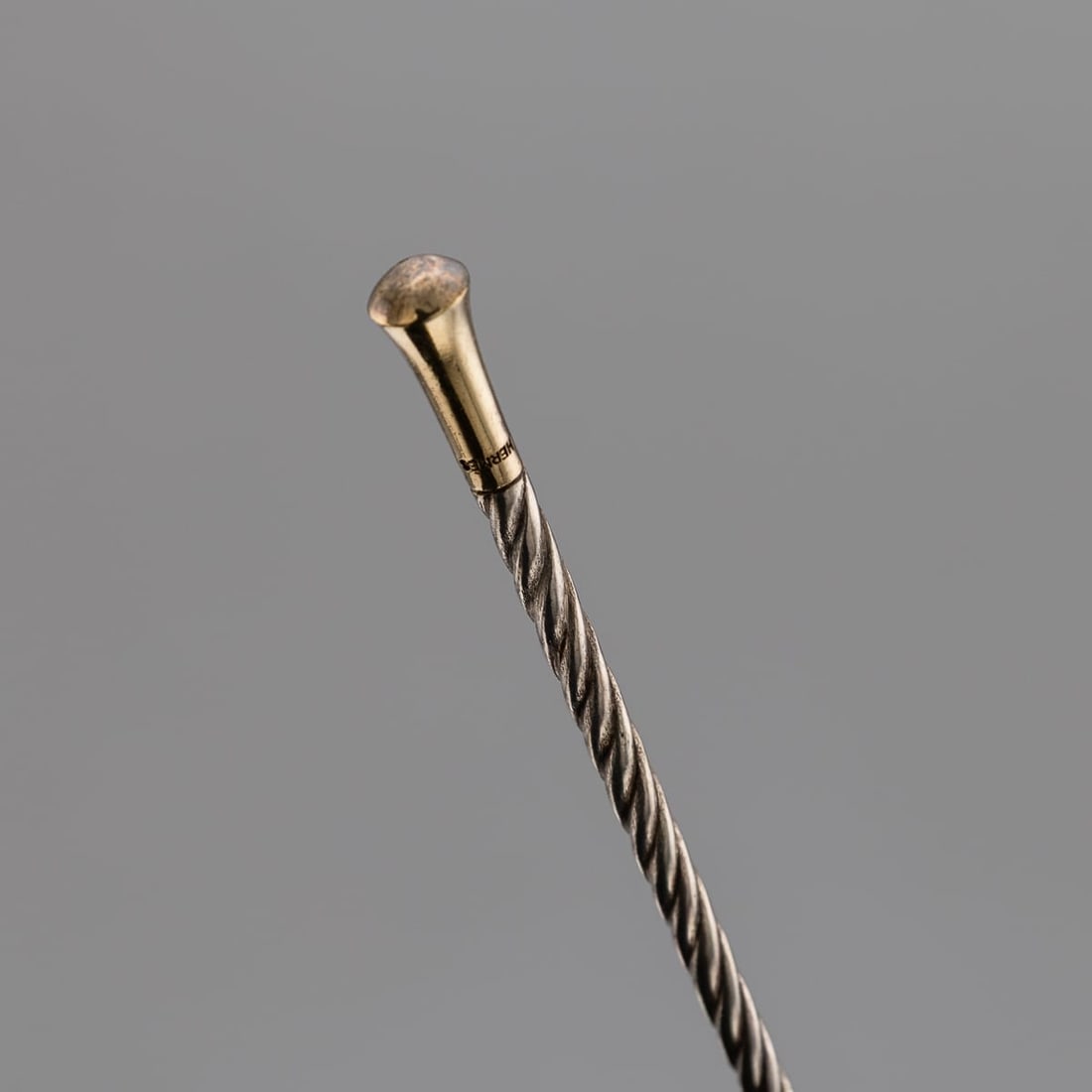VINTAGE 20thC SET OF 10 HERMÈS GILT SOLID SILVER GILT CHAMPAGNE STIRRERS, FRANCE - 8