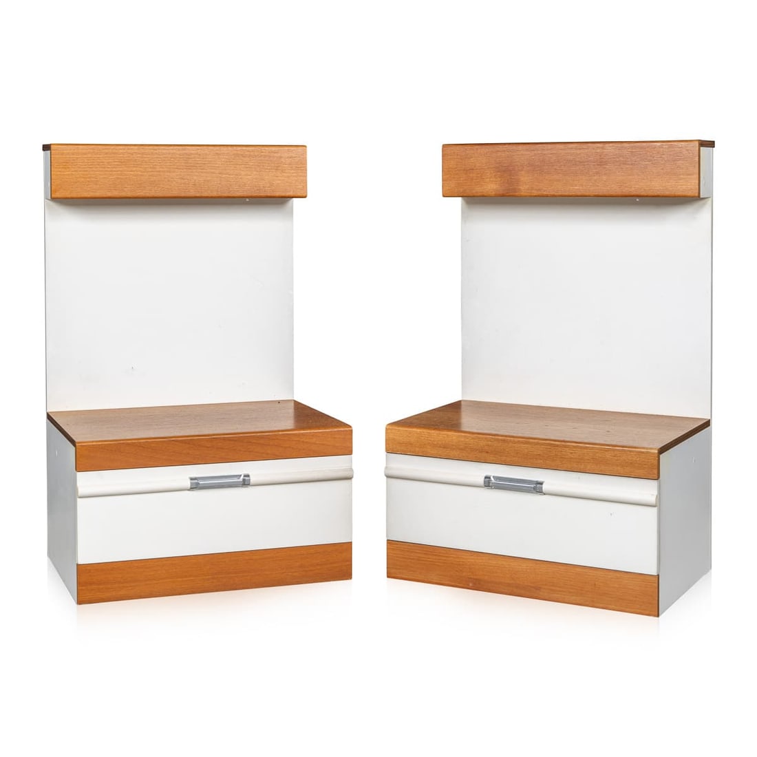 20thC ITALIAN PAIR OF ILLUMINATING BEDSIDE TABLES c.1980 (1 of 20)