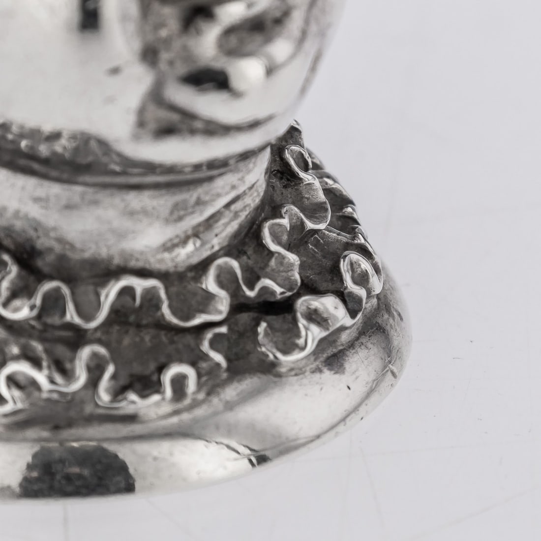 ANTIQUE 19thC VICTORIAN SOLID SILVER NOVELTY SALT & PEPPER, LONDON c.1880 - 12