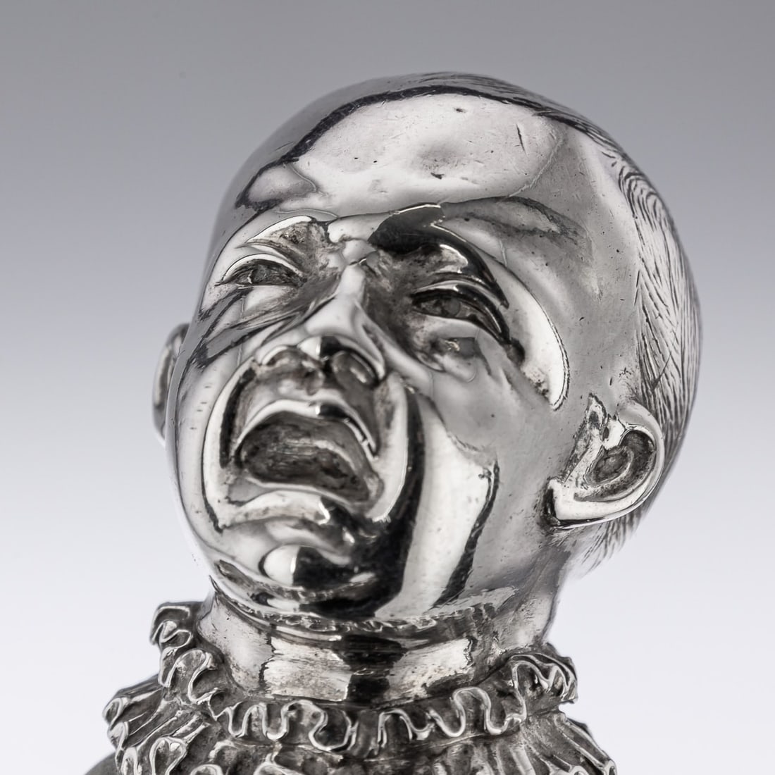 ANTIQUE 19thC VICTORIAN SOLID SILVER NOVELTY SALT & PEPPER, LONDON c.1880 - 14