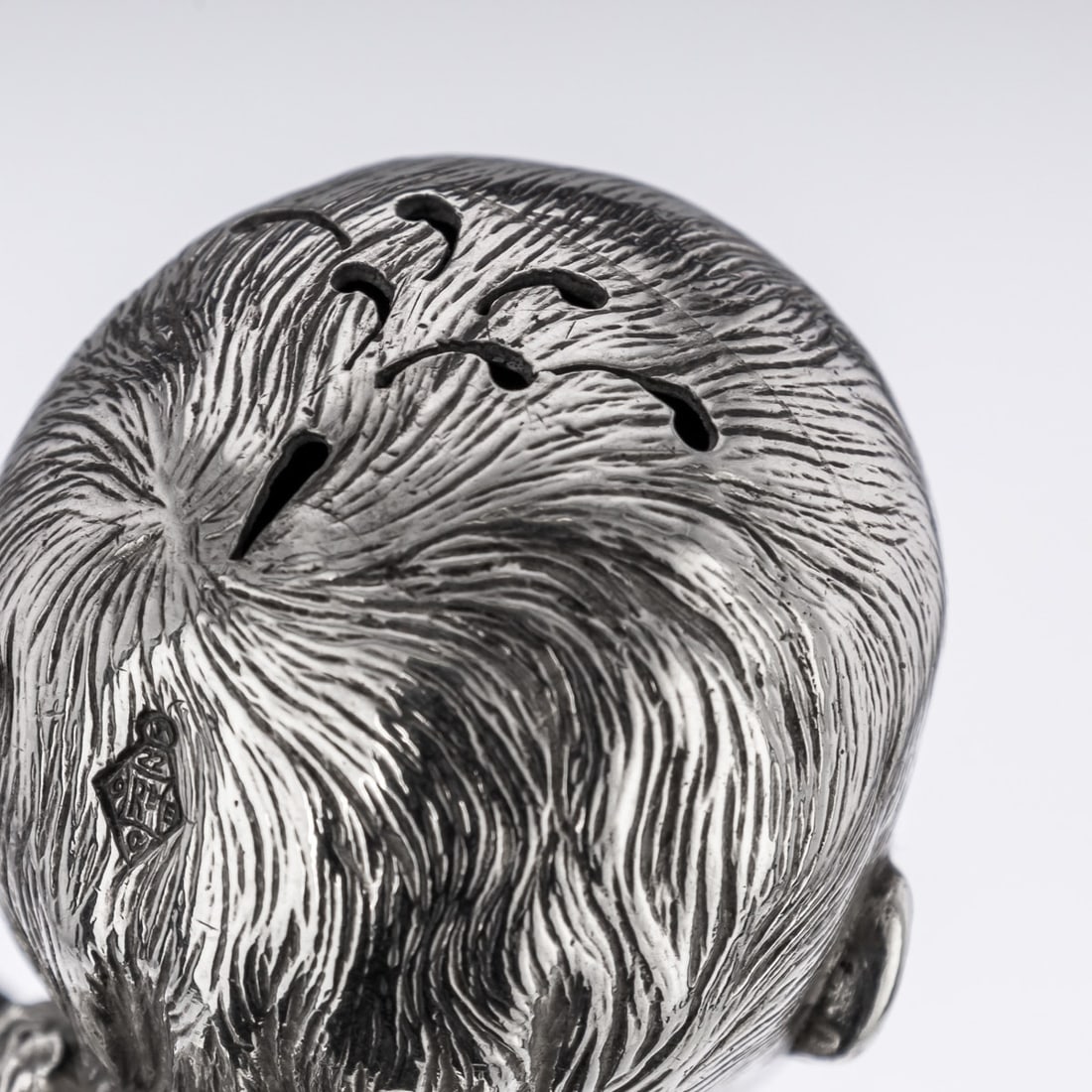 ANTIQUE 19thC VICTORIAN SOLID SILVER NOVELTY SALT & PEPPER, LONDON c.1880 - 15