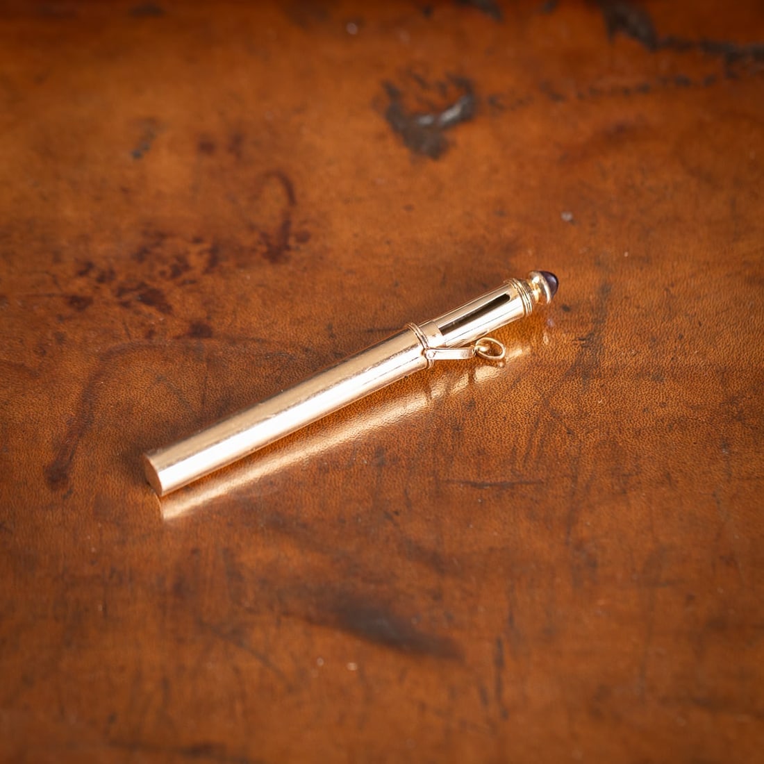 ANTIQUE 20thC FRENCH SOLID GOLD & SAPPHIRE RETRACTABLE PENCIL c.1900 - 2