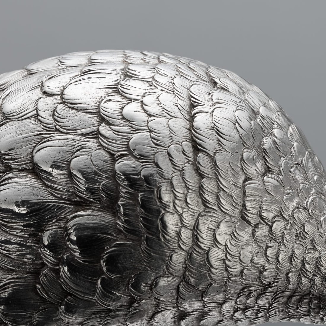 ANTIQUE 20thC ITALIAN SOLID SILVER PAIR OF PHEASANT STATUES c.1920 - 16