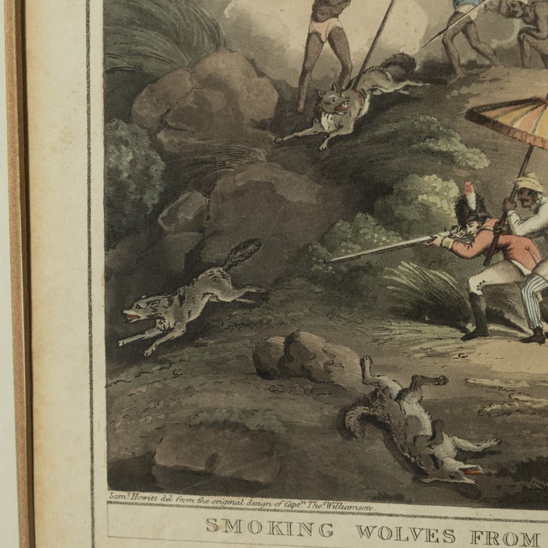 ANTIQUE 19thC "CHASSE DES LOUPS DANS LEURS TANIÈRES" BY EDWARD ORME c.1806 - 11