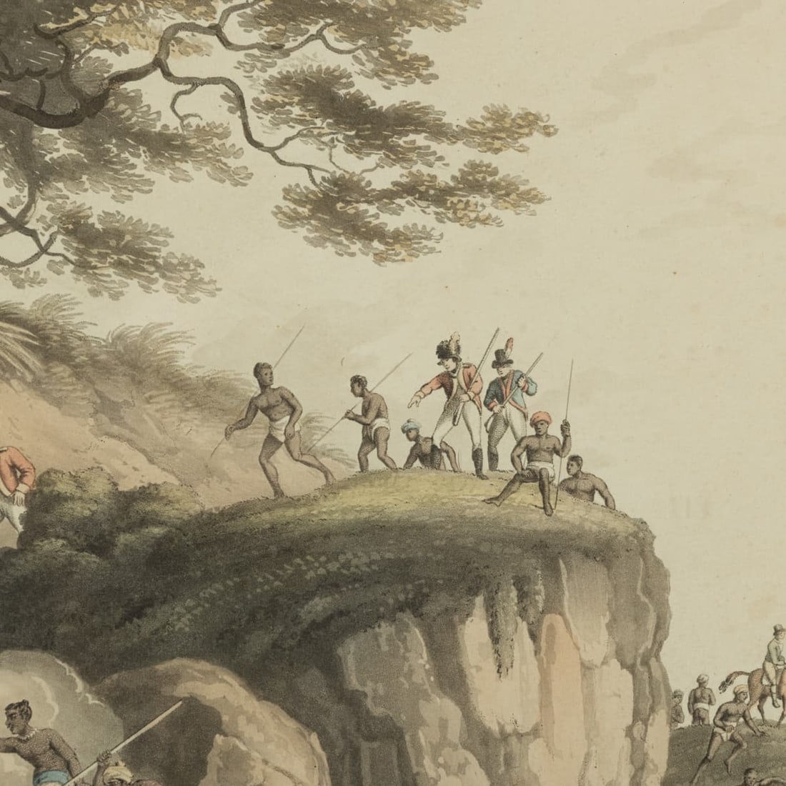 ANTIQUE 19thC "CHASSE DES LOUPS DANS LEURS TANIÈRES" BY EDWARD ORME c.1806 - 7