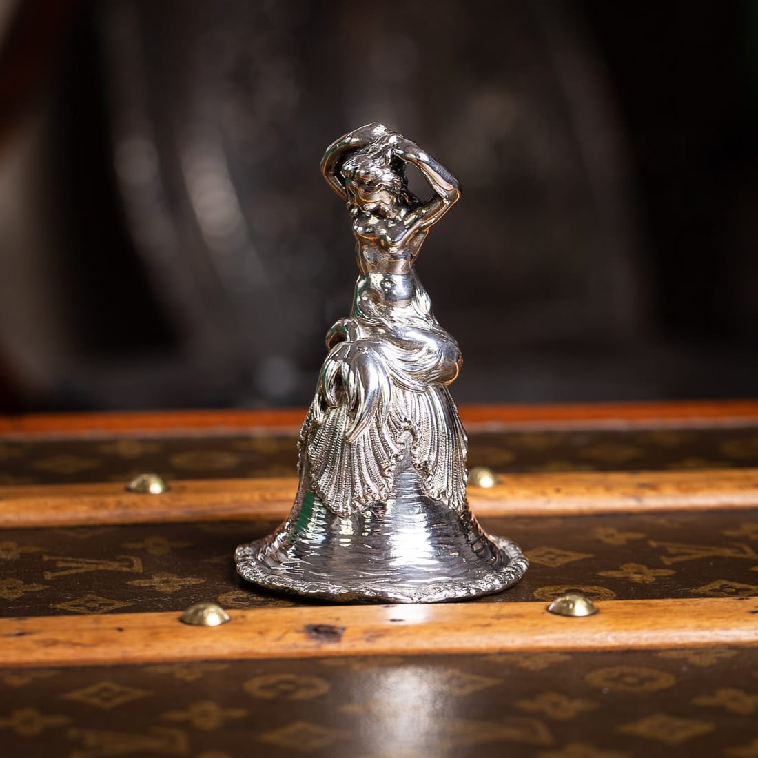 ANTIQUE 19thC VICTORIAN SOLID SILVER DESK / DINNER BELL c.1886 - 2