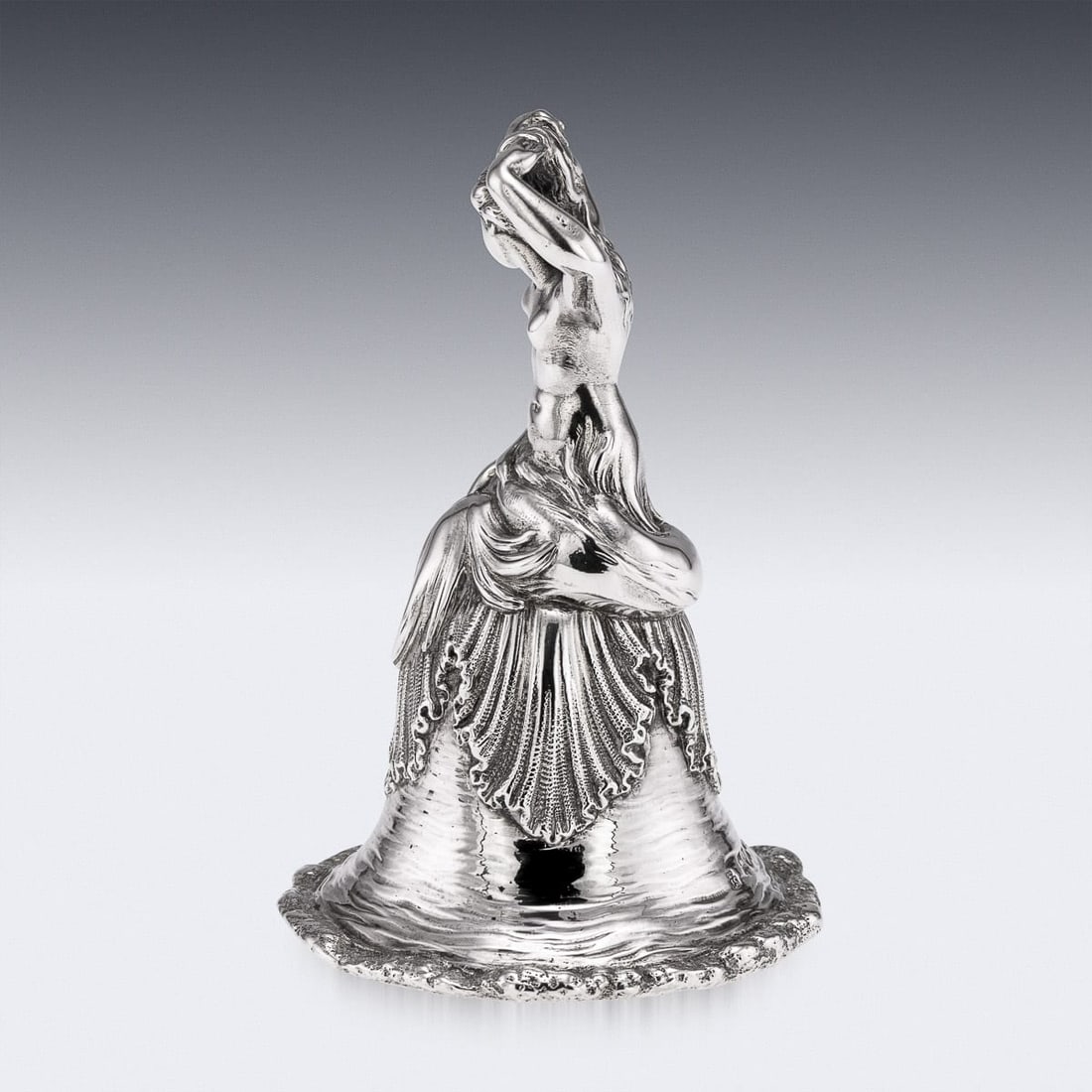 ANTIQUE 19thC VICTORIAN SOLID SILVER DESK / DINNER BELL c.1886 - 4