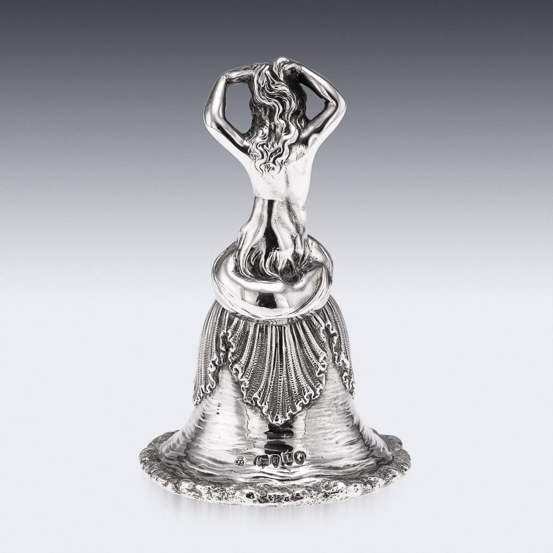 ANTIQUE 19thC VICTORIAN SOLID SILVER DESK / DINNER BELL c.1886 - 5
