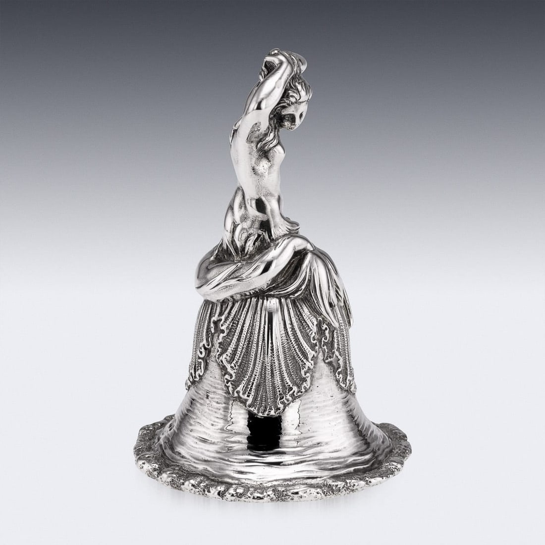 ANTIQUE 19thC VICTORIAN SOLID SILVER DESK / DINNER BELL c.1886 - 6