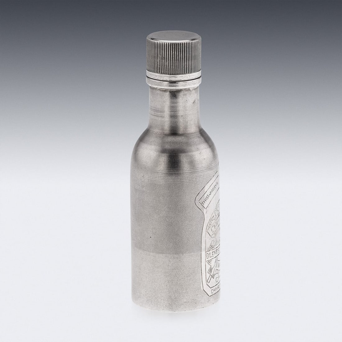 NOVELTY SOLID SILVER MINIATURE CHIVAS REGAL WHISKY BOTTLE - 5