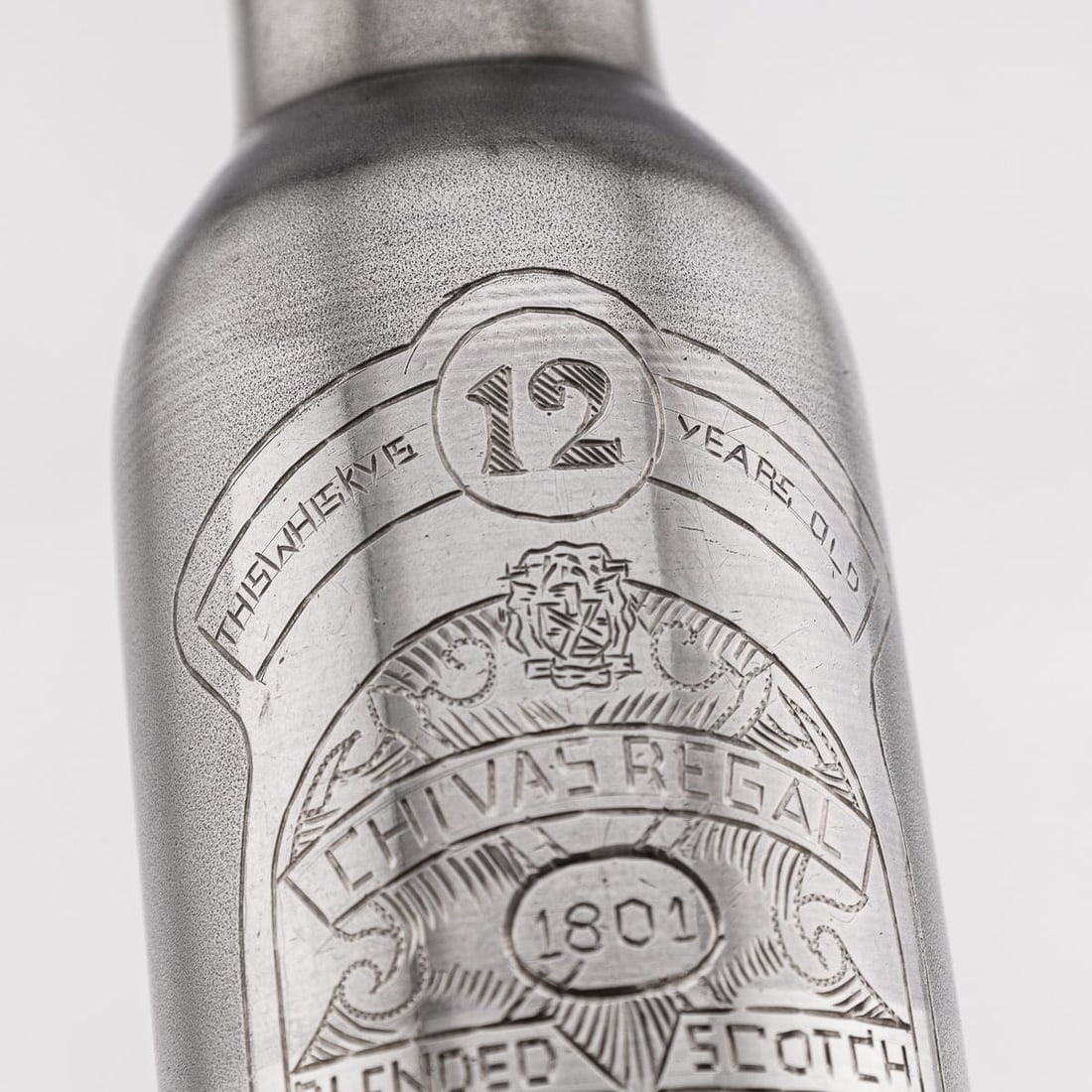 NOVELTY SOLID SILVER MINIATURE CHIVAS REGAL WHISKY BOTTLE - 6