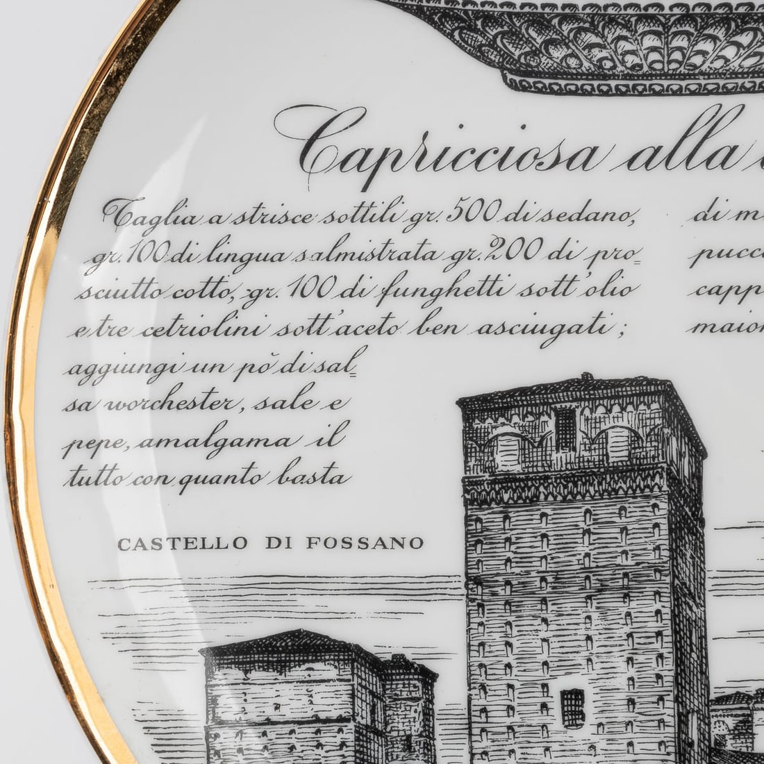 20thC SET OF FOUR "RECIPE" PLATES BY FORNASETTI, COMMISSIONED BY FIAT c.1950 - 10