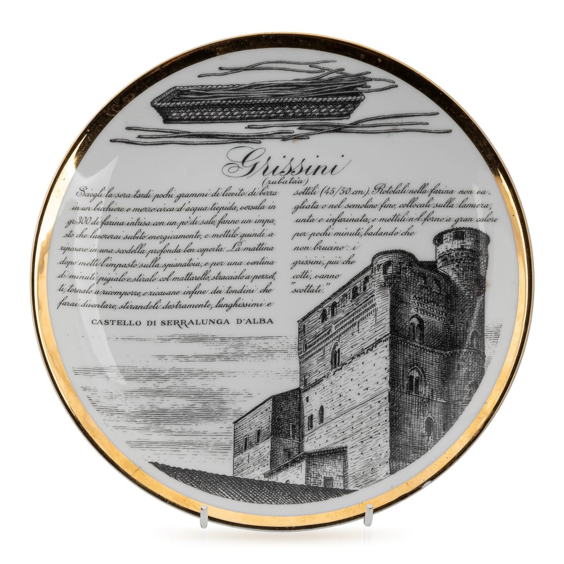 20thC SET OF FOUR "RECIPE" PLATES BY FORNASETTI, COMMISSIONED BY FIAT c.1950 - 17