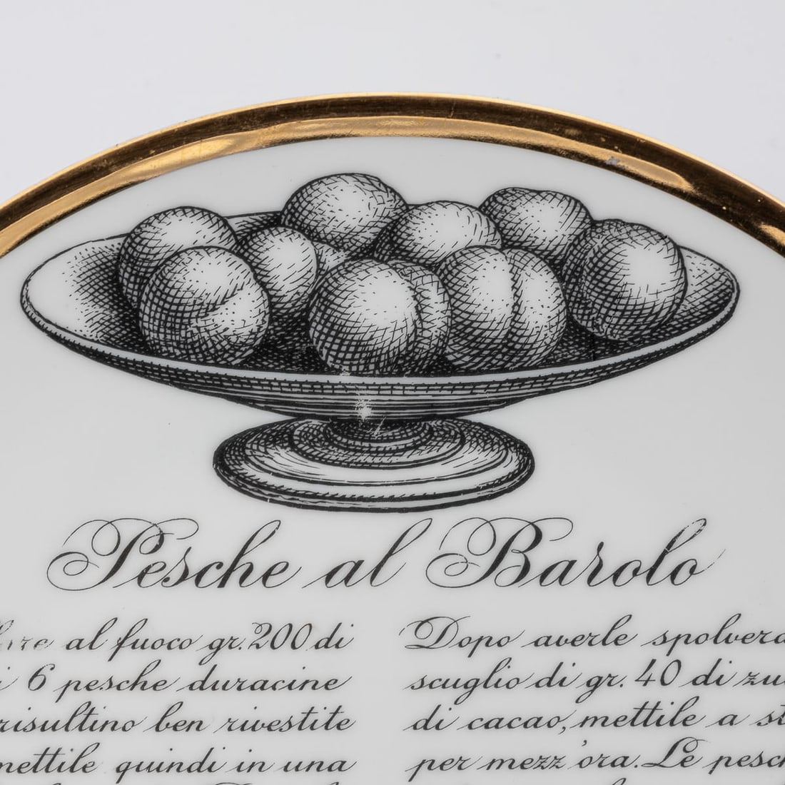20thC SET OF FOUR "RECIPE" PLATES BY FORNASETTI, COMMISSIONED BY FIAT c.1950 - 2
