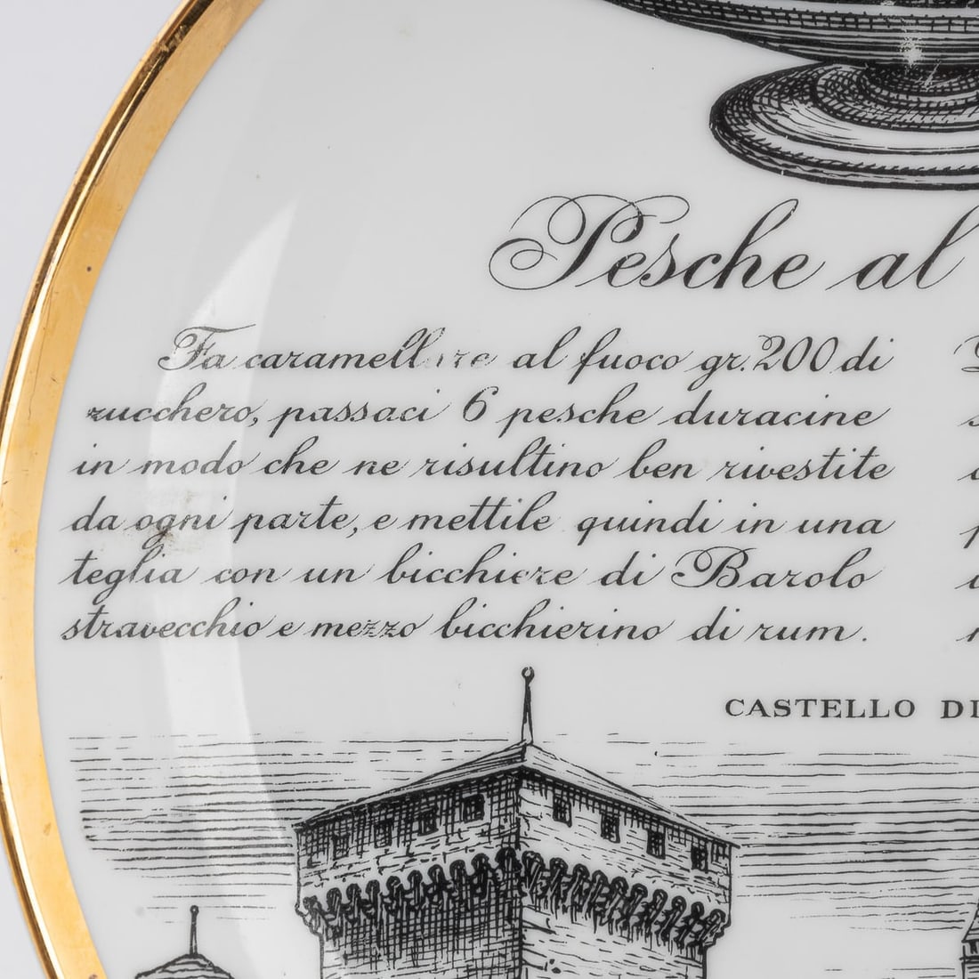 20thC SET OF FOUR "RECIPE" PLATES BY FORNASETTI, COMMISSIONED BY FIAT c.1950 - 3