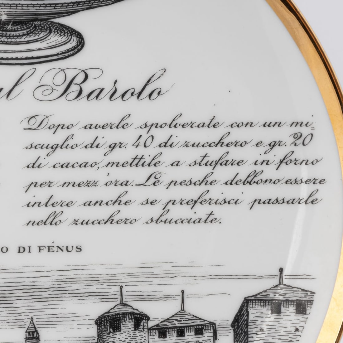 20thC SET OF FOUR "RECIPE" PLATES BY FORNASETTI, COMMISSIONED BY FIAT c.1950 - 4