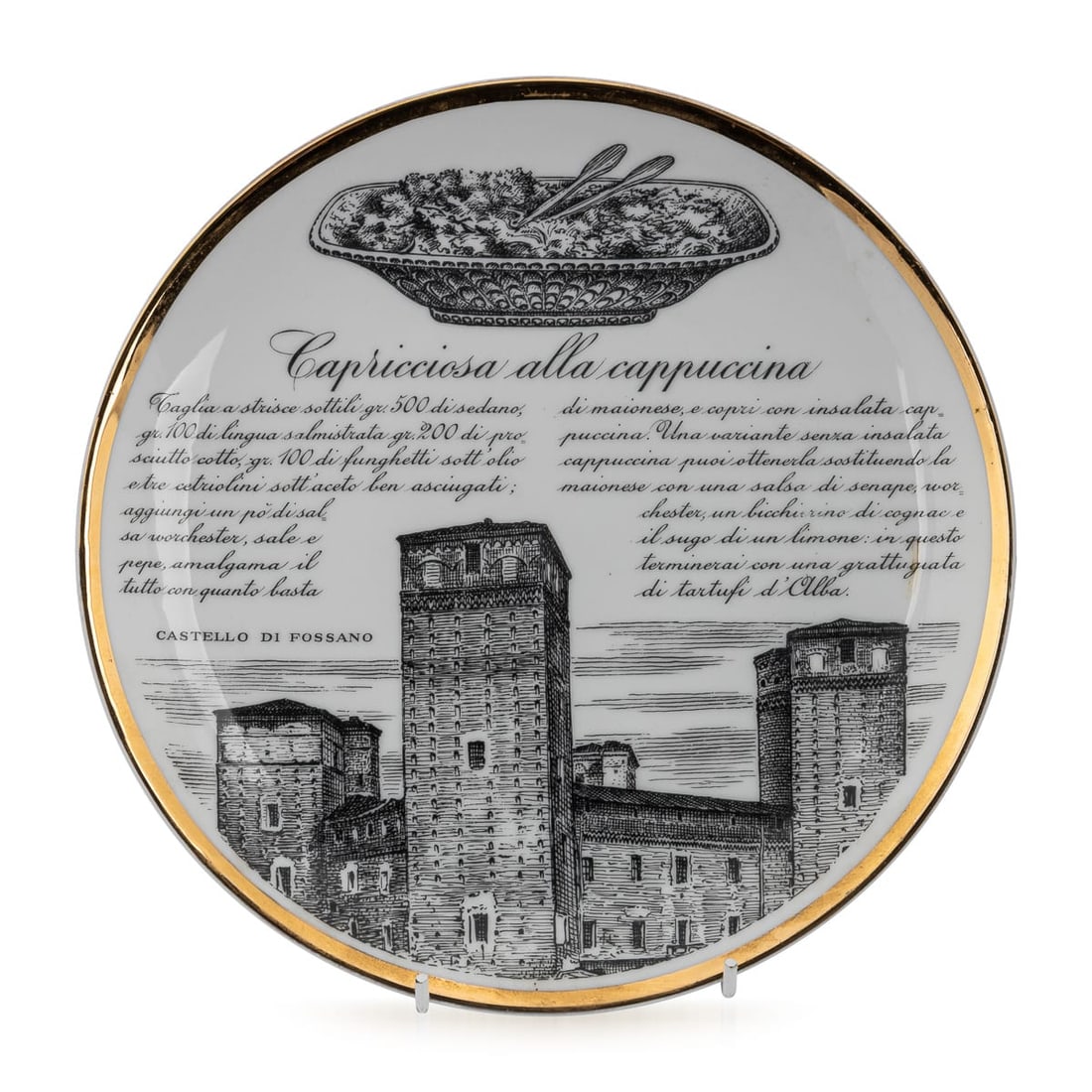 20thC SET OF FOUR "RECIPE" PLATES BY FORNASETTI, COMMISSIONED BY FIAT c.1950 - 8