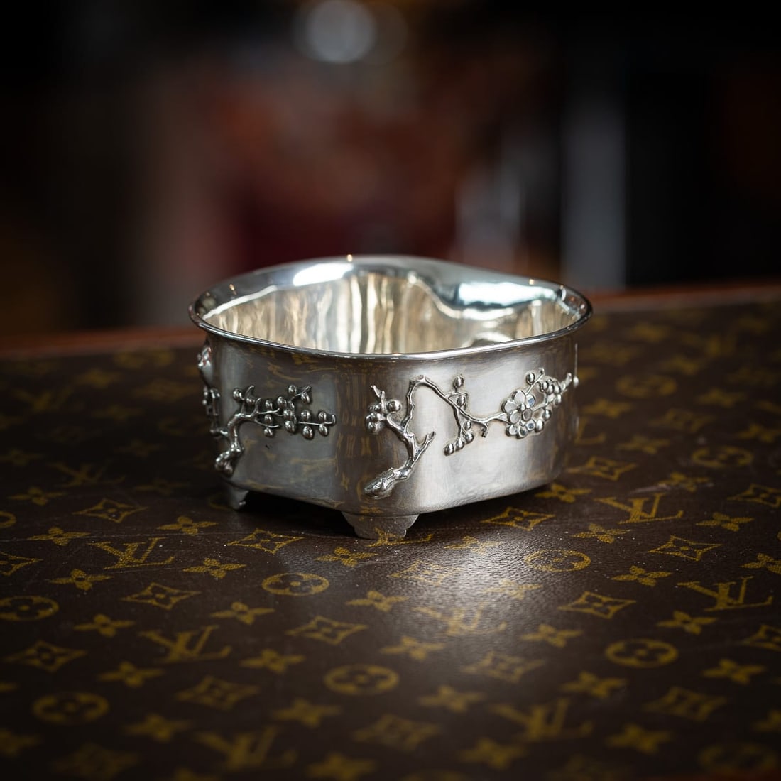 ANTIQUE 20thC CHINESE EXPORT SOLID SILVER WASTE BOWL, LUEN-WO, SHANGHAI c.1900 - 2
