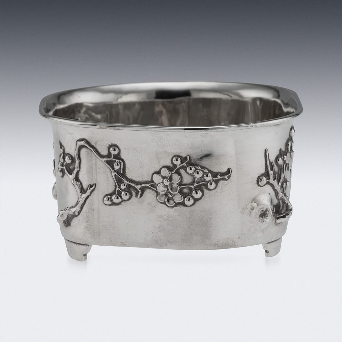 ANTIQUE 20thC CHINESE EXPORT SOLID SILVER WASTE BOWL, LUEN-WO, SHANGHAI c.1900 - 3