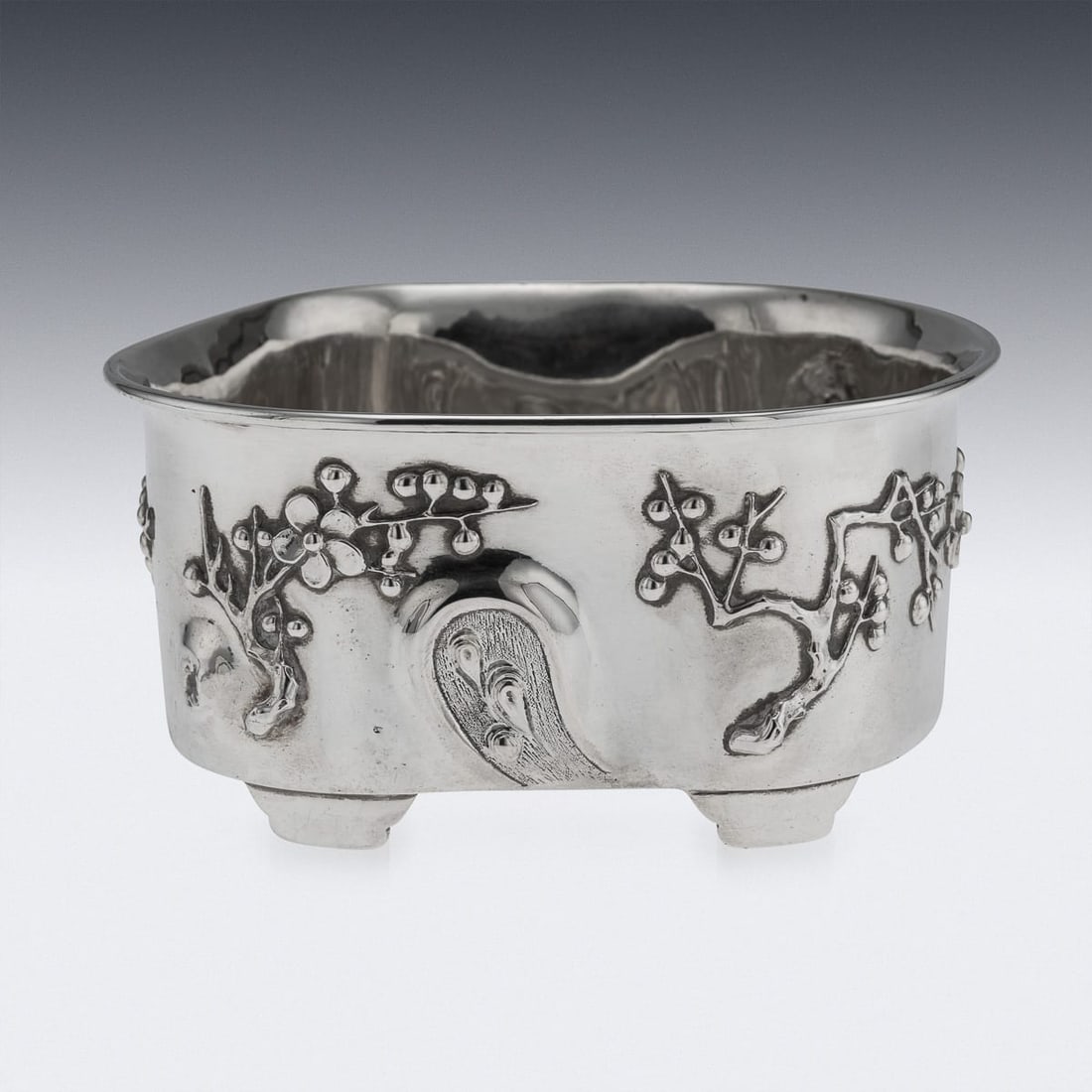 ANTIQUE 20thC CHINESE EXPORT SOLID SILVER WASTE BOWL, LUEN-WO, SHANGHAI c.1900 - 4