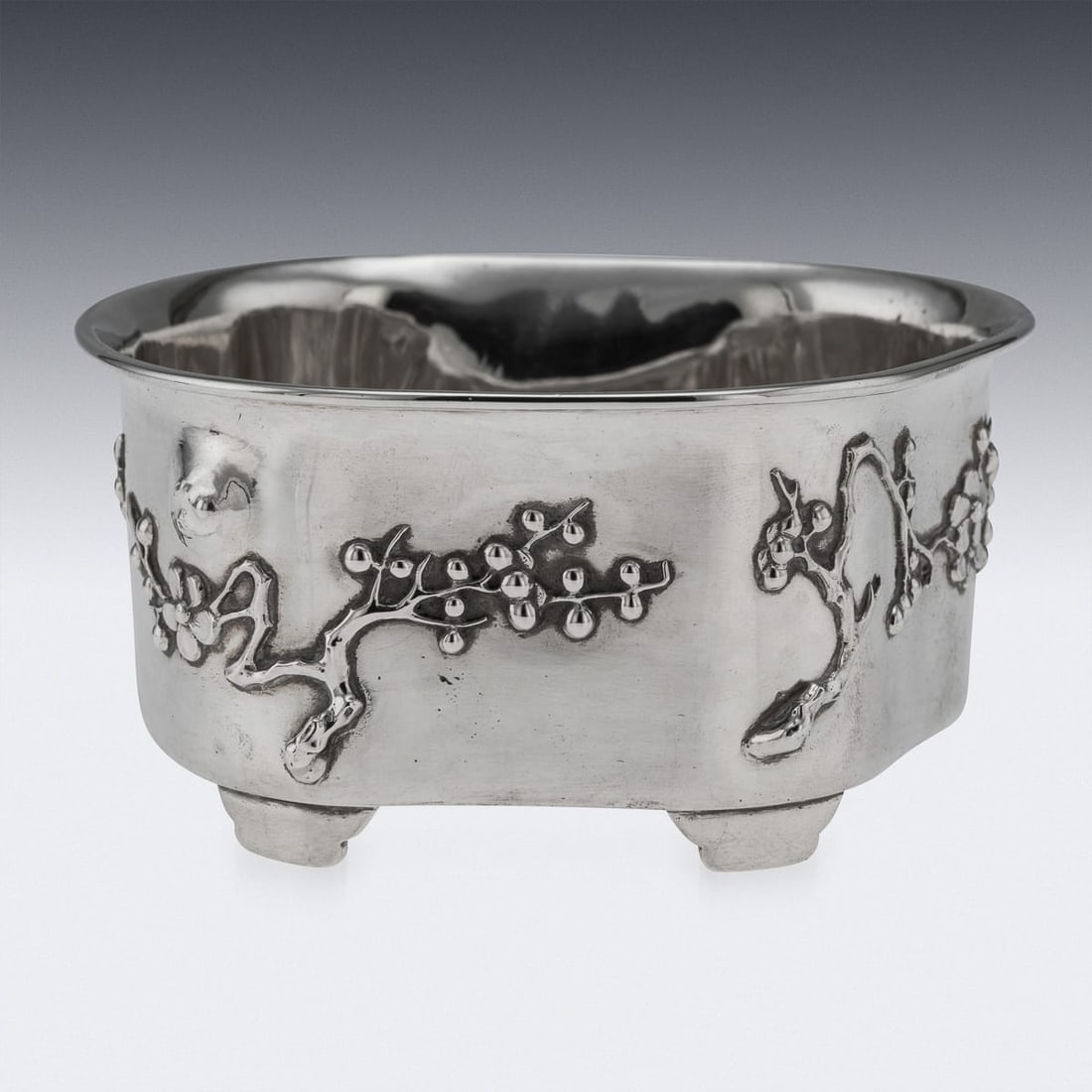 ANTIQUE 20thC CHINESE EXPORT SOLID SILVER WASTE BOWL, LUEN-WO, SHANGHAI c.1900 - 6