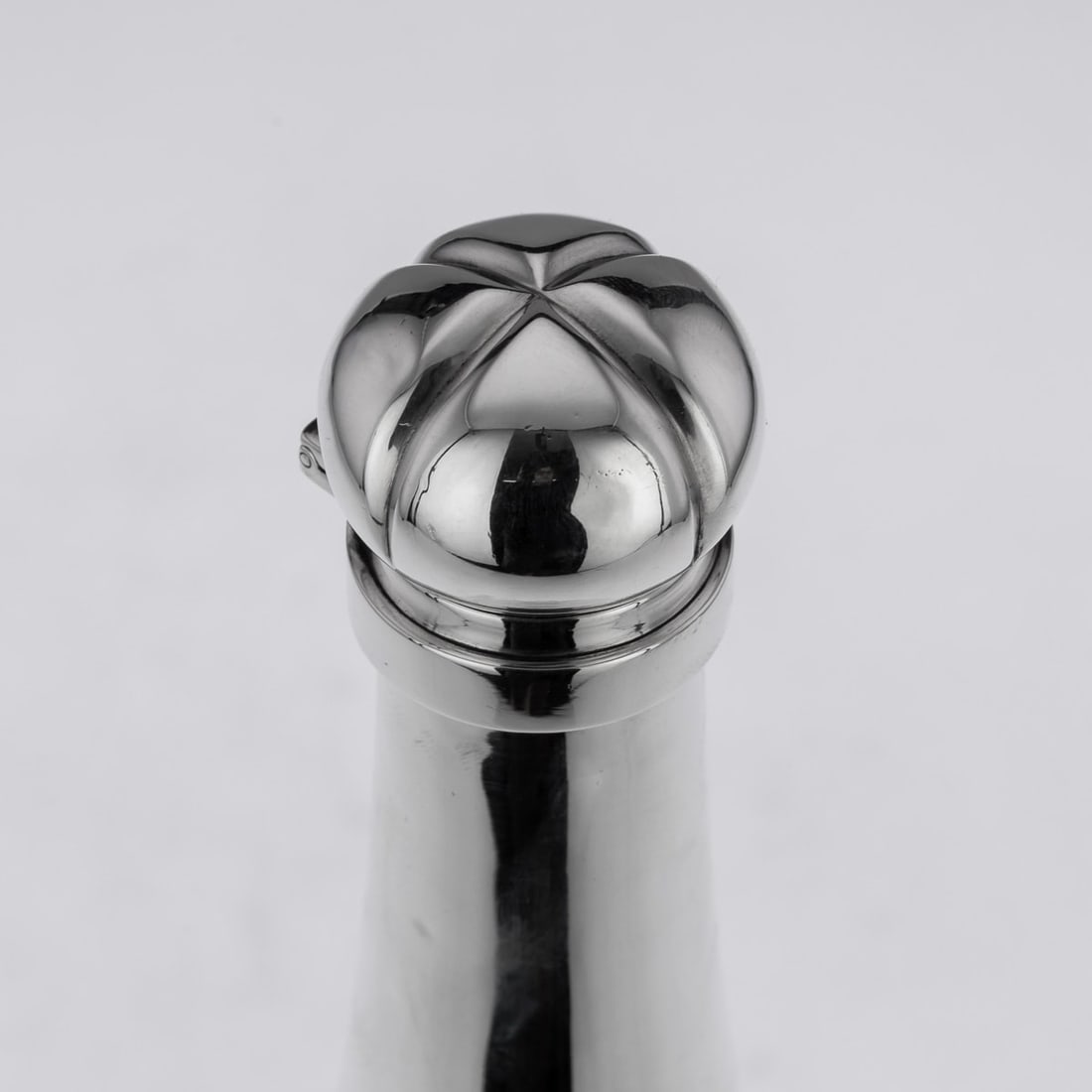 ANTIQUE 19thC VICTORIAN SOLID SILVER & GLASS "CHAMPAGNE BOTTLE" DECANTER c.1895 - 10