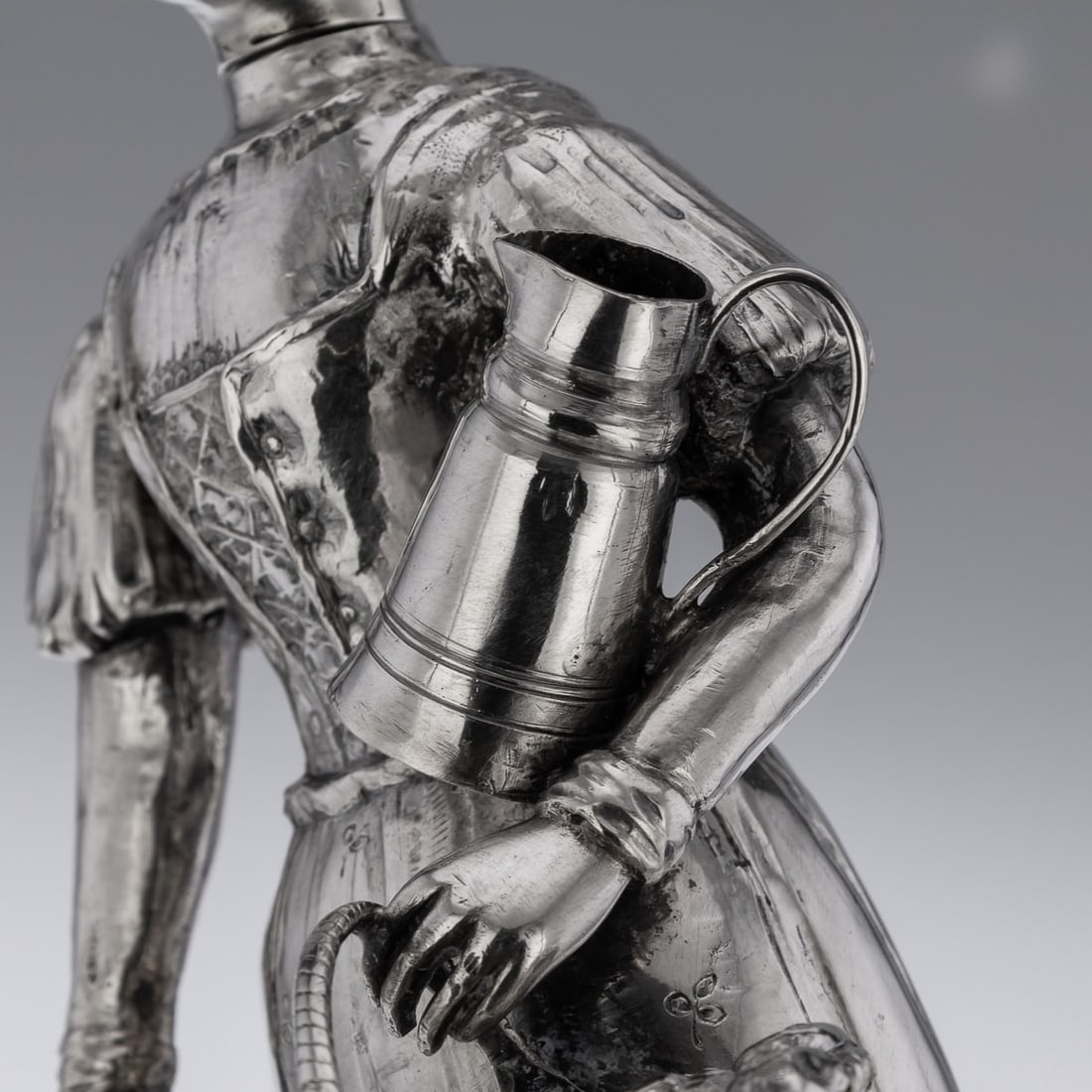 ANTIQUE 19thC GERMAN SOLID SILVER FIGURE OF A FRUIT SELLER c.1880 - 10