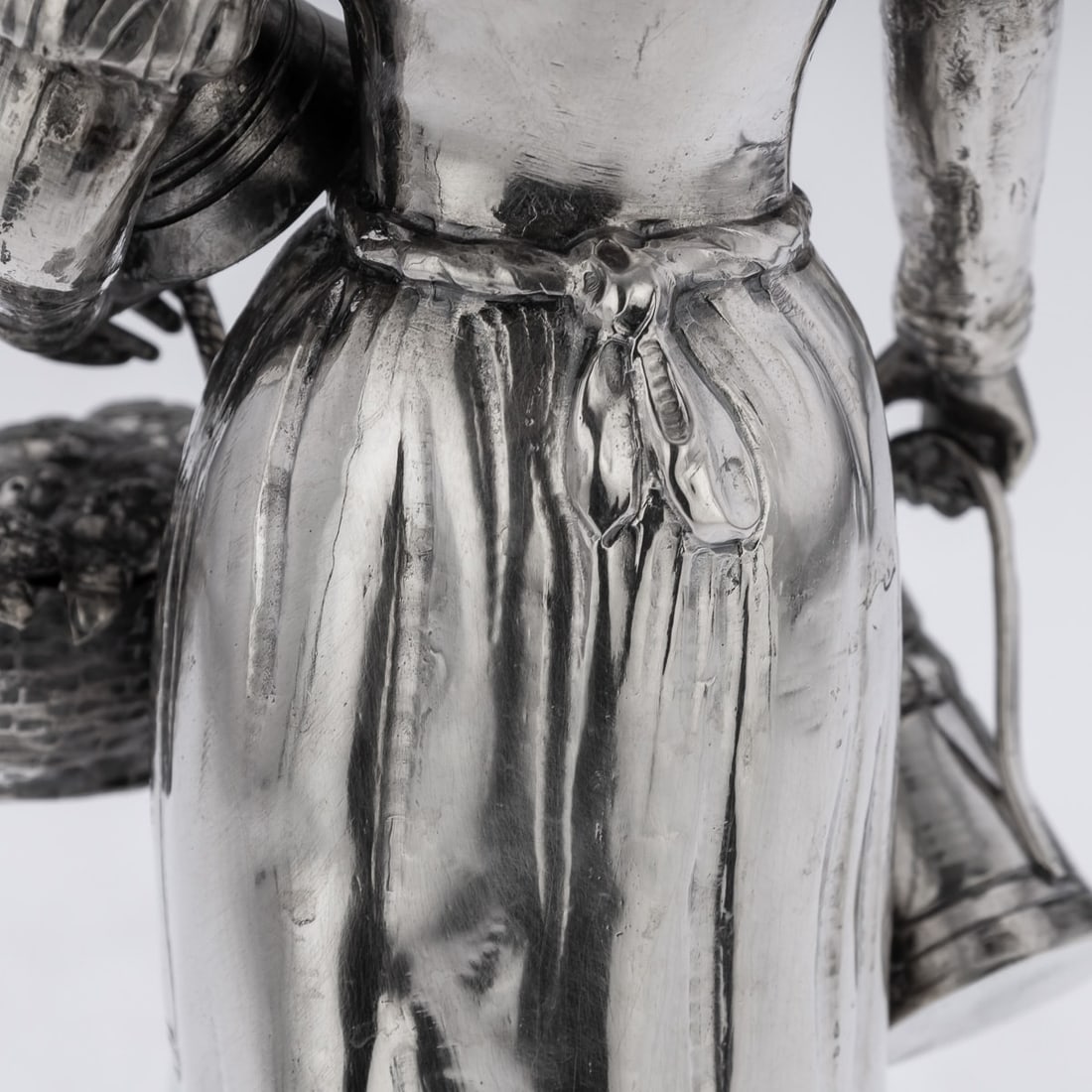 ANTIQUE 19thC GERMAN SOLID SILVER FIGURE OF A FRUIT SELLER c.1880 - 20