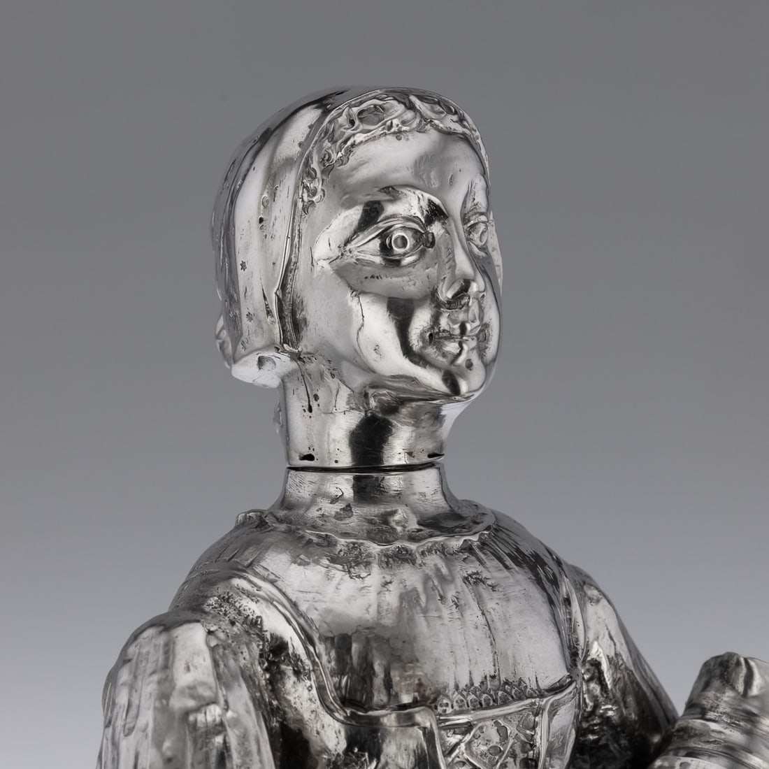 ANTIQUE 19thC GERMAN SOLID SILVER FIGURE OF A FRUIT SELLER c.1880 - 6