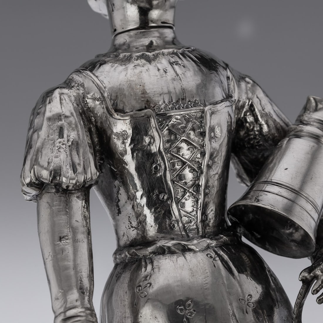 ANTIQUE 19thC GERMAN SOLID SILVER FIGURE OF A FRUIT SELLER c.1880 - 8