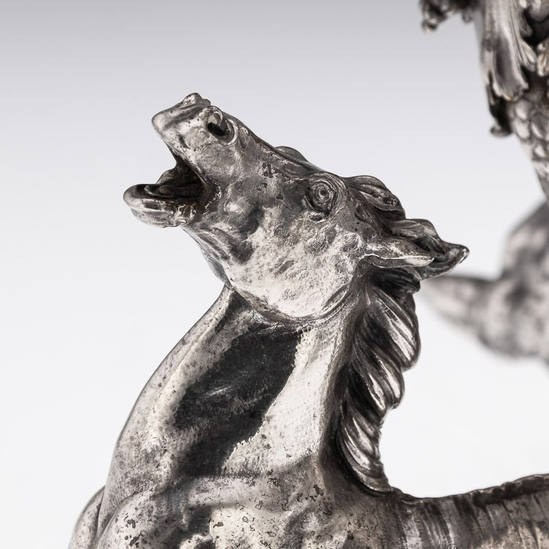 ANTIQUE 19thC FRENCH SILVER PLATE HIPPOCAMPI, MERMAID & SHELL CENTREPIECE c.1890 - 13