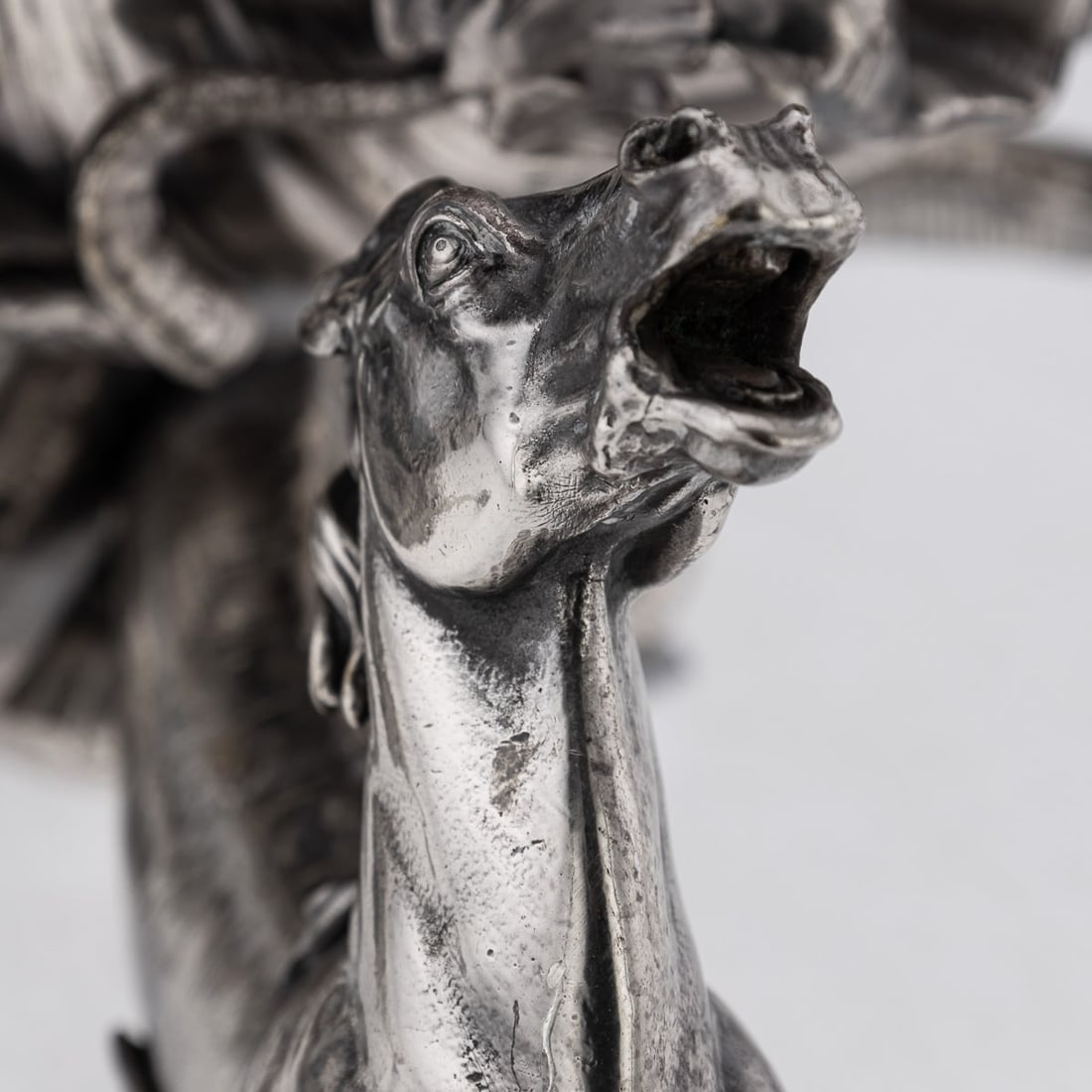 ANTIQUE 19thC FRENCH SILVER PLATE HIPPOCAMPI, MERMAID & SHELL CENTREPIECE c.1890 - 19