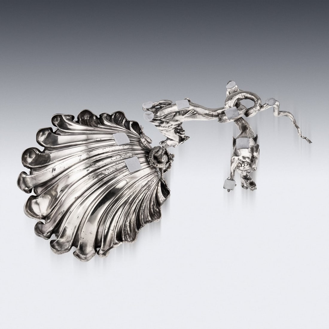 ANTIQUE 19thC FRENCH SILVER PLATE HIPPOCAMPI, MERMAID & SHELL CENTREPIECE c.1890 - 7