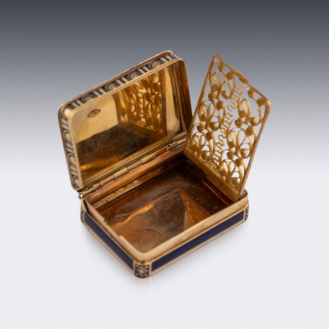 ANTIQUE 19thC SWISS 18k GOLD & ENAMEL VINAIGRETTE, JEAN-GEORGES RÉMOND c.1800 - 10