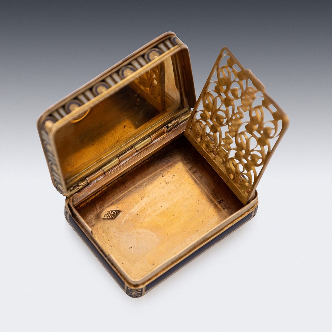 ANTIQUE 19thC SWISS 18k GOLD & ENAMEL VINAIGRETTE, JEAN-GEORGES RÉMOND c.1800 - 11