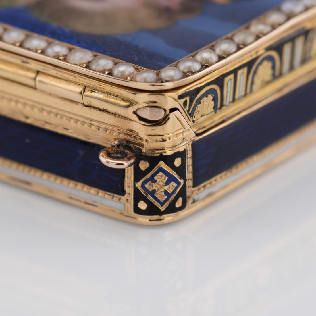 ANTIQUE 19thC SWISS 18k GOLD & ENAMEL VINAIGRETTE, JEAN-GEORGES RÉMOND c.1800 - 14