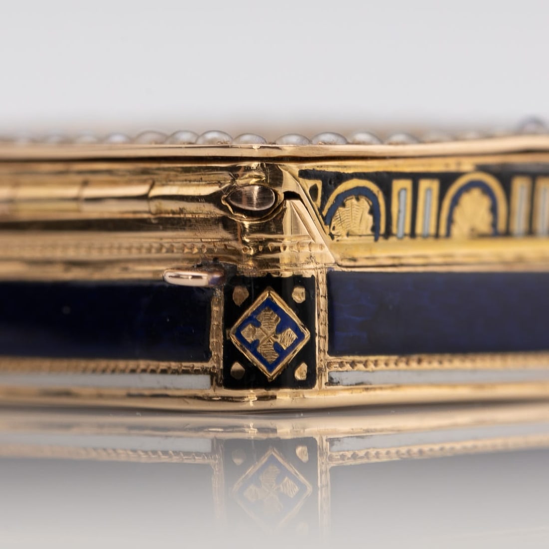 ANTIQUE 19thC SWISS 18k GOLD & ENAMEL VINAIGRETTE, JEAN-GEORGES RÉMOND c.1800 - 15