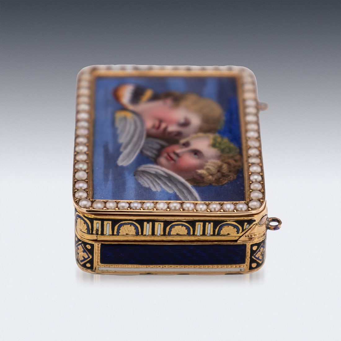 ANTIQUE 19thC SWISS 18k GOLD & ENAMEL VINAIGRETTE, JEAN-GEORGES RÉMOND c.1800 - 5