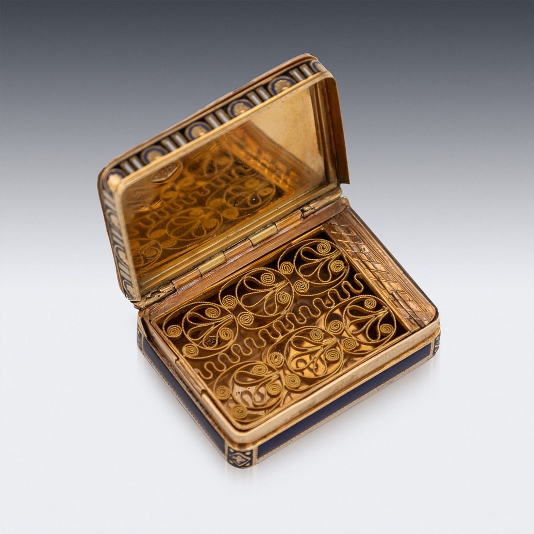 ANTIQUE 19thC SWISS 18k GOLD & ENAMEL VINAIGRETTE, JEAN-GEORGES RÉMOND c.1800 - 9