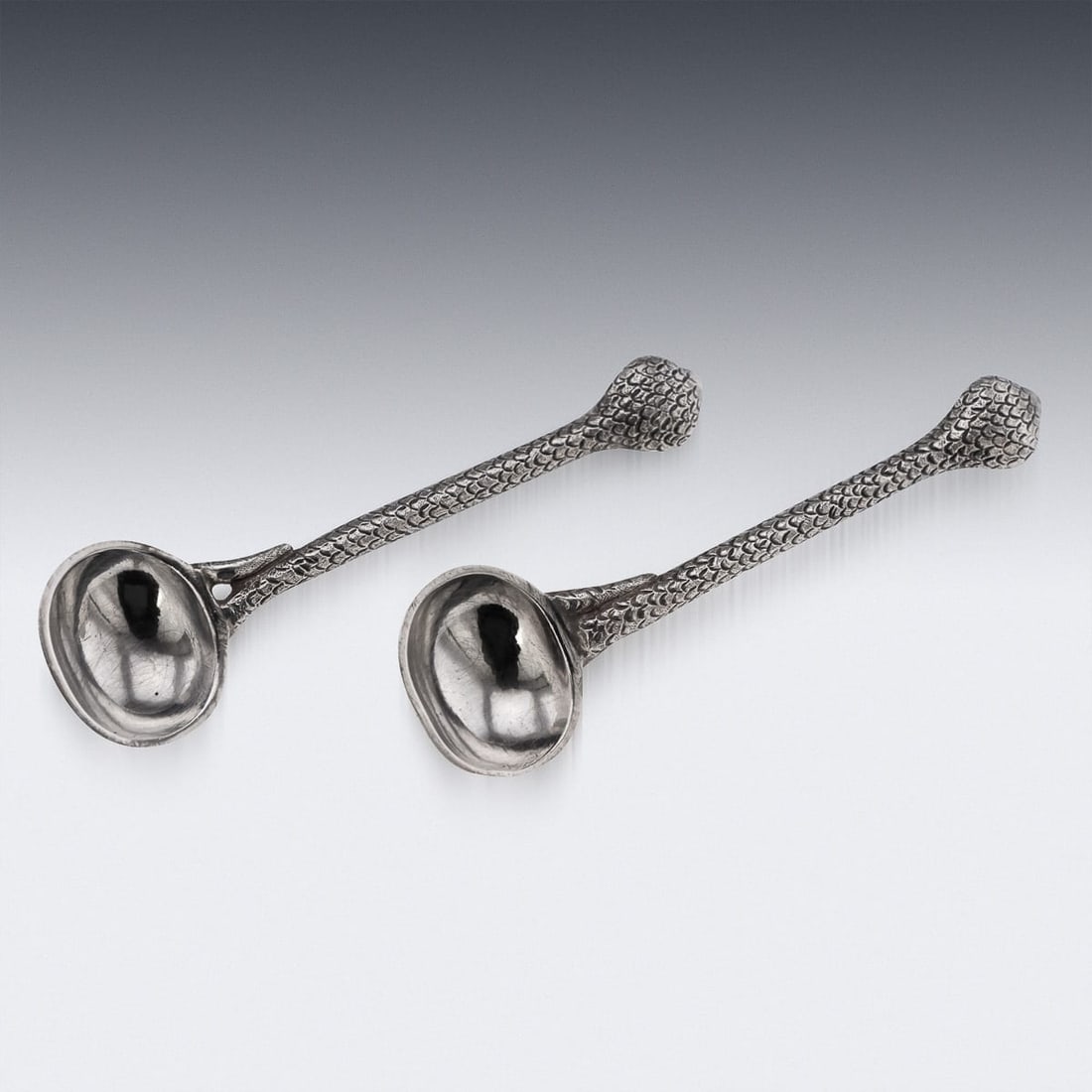 ANTIQUE 19thC INDIAN SOLID SILVER CONDIMENT SET, OOMERSI MAWJI, BHUJ c.1890 - 11